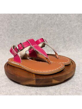 Salt Water Sandals Little Girl Size 10 Pink T-Strap Patent Leather
